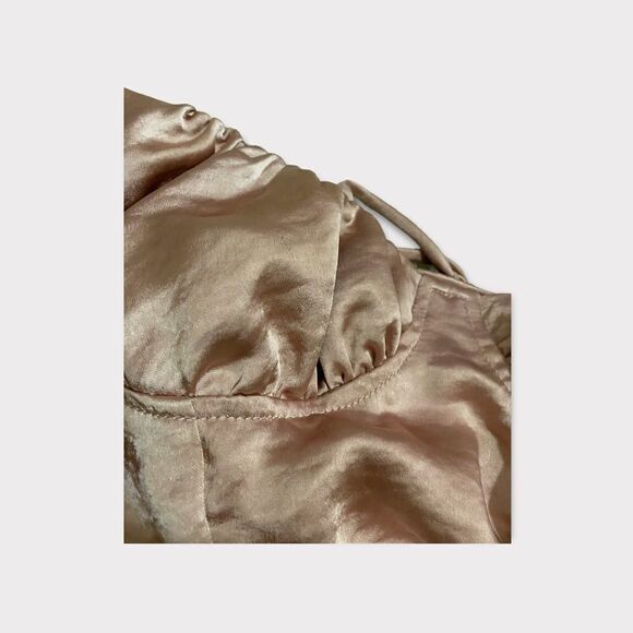 Kendall & Kylie Bustier Corset Silky Woven Mauve Fabric Crop Top - Picture 6 of 8